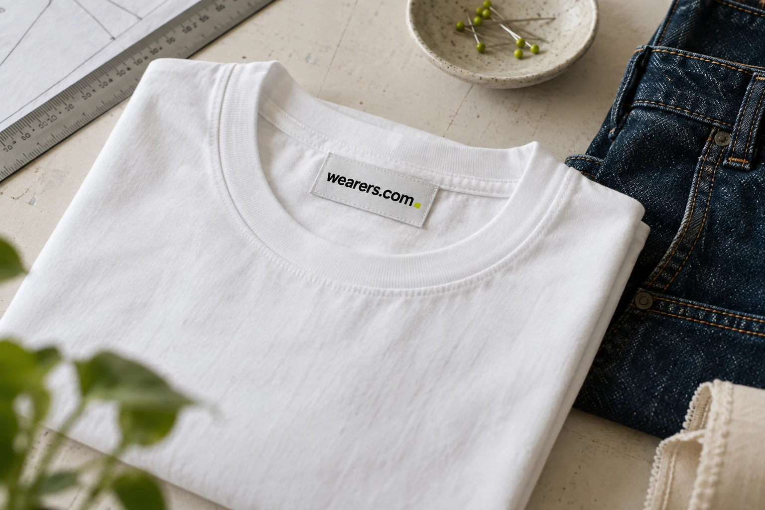 Illustrative a clothing label built around everyday wear concept for wearers.com